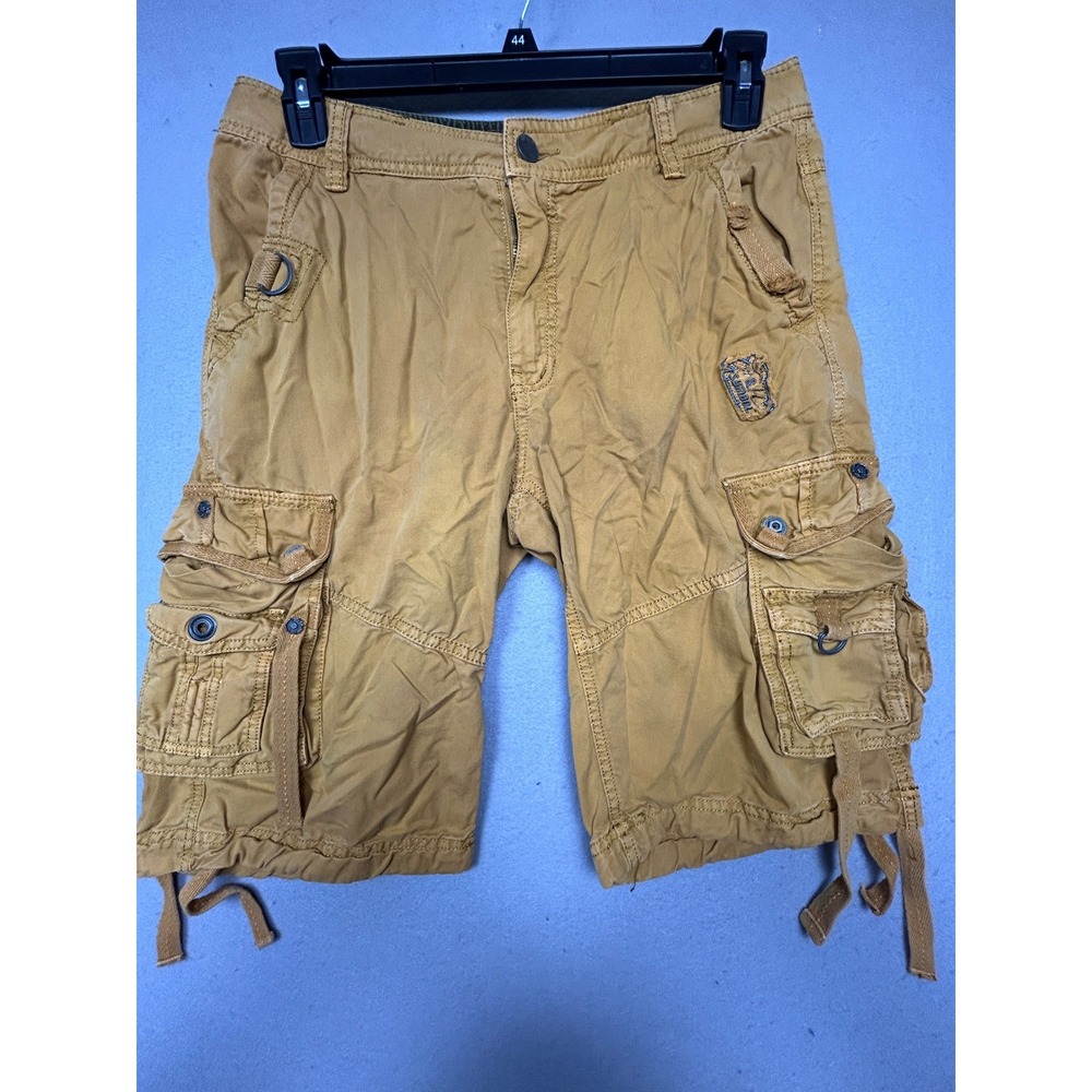 Unbranded Cargo Shorts 100% Cotton Tan Mustard 32 Mens